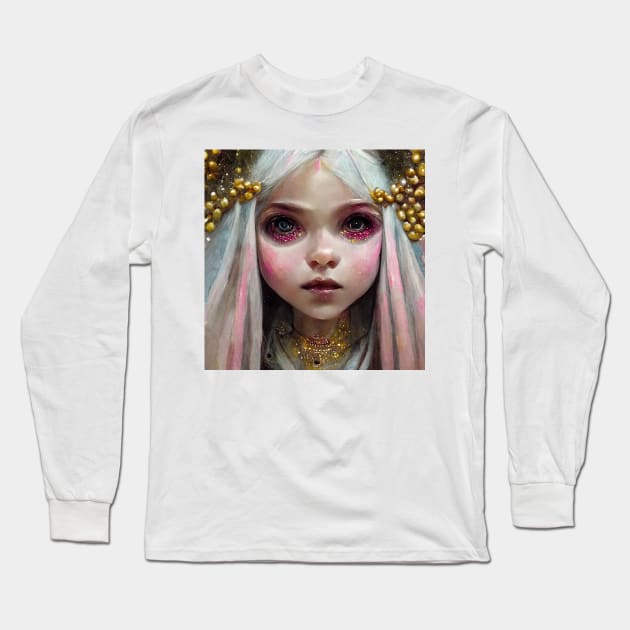 White Faerie by Kim Turner Art Long Sleeve T-Shirt by KimTurner